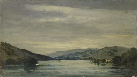 Coniston Water, 1838 (olja på papp, monterad som en teckning)